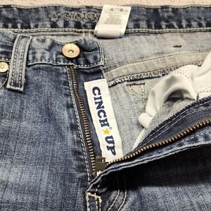 Cinch Jeans Mens 31x34 (31x32) Blue Denim Straight Leg White Label Western